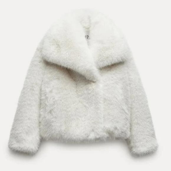 ZARA SHORT FAUX FUR JACKET ZW COLLECTION - Picture 2 of 10